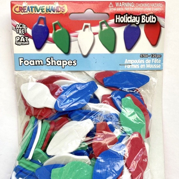 Creative Hands Foam Shapes Merry Christmas Holiday Bulb Lot of 2 Art Crafts - Picture 5 of 6